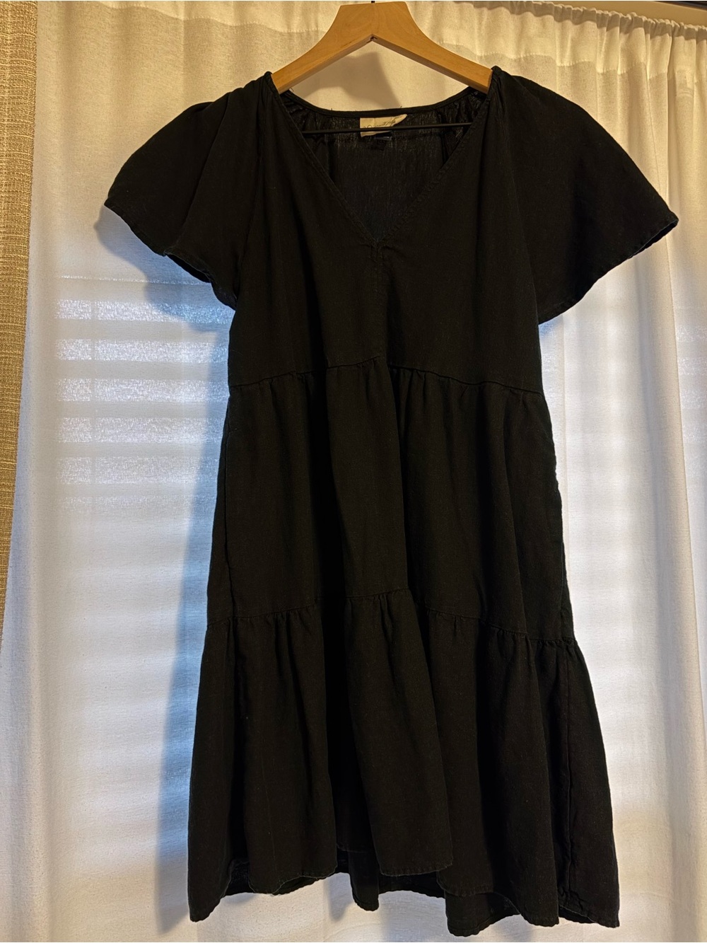 Universal Thread Black Tiered V-Neck Midi Dress